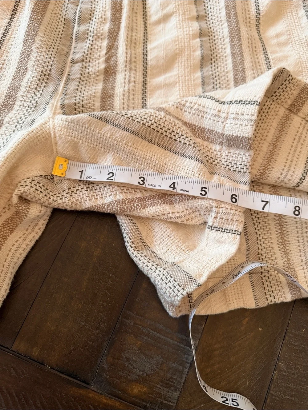 American Eagle Outfitters Cream and Tan Textured Knit Top